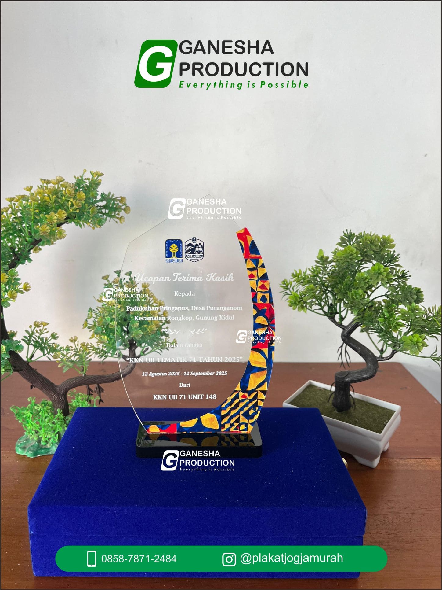 Plakat Akrilik Batik Custom KKN UII Unit 148