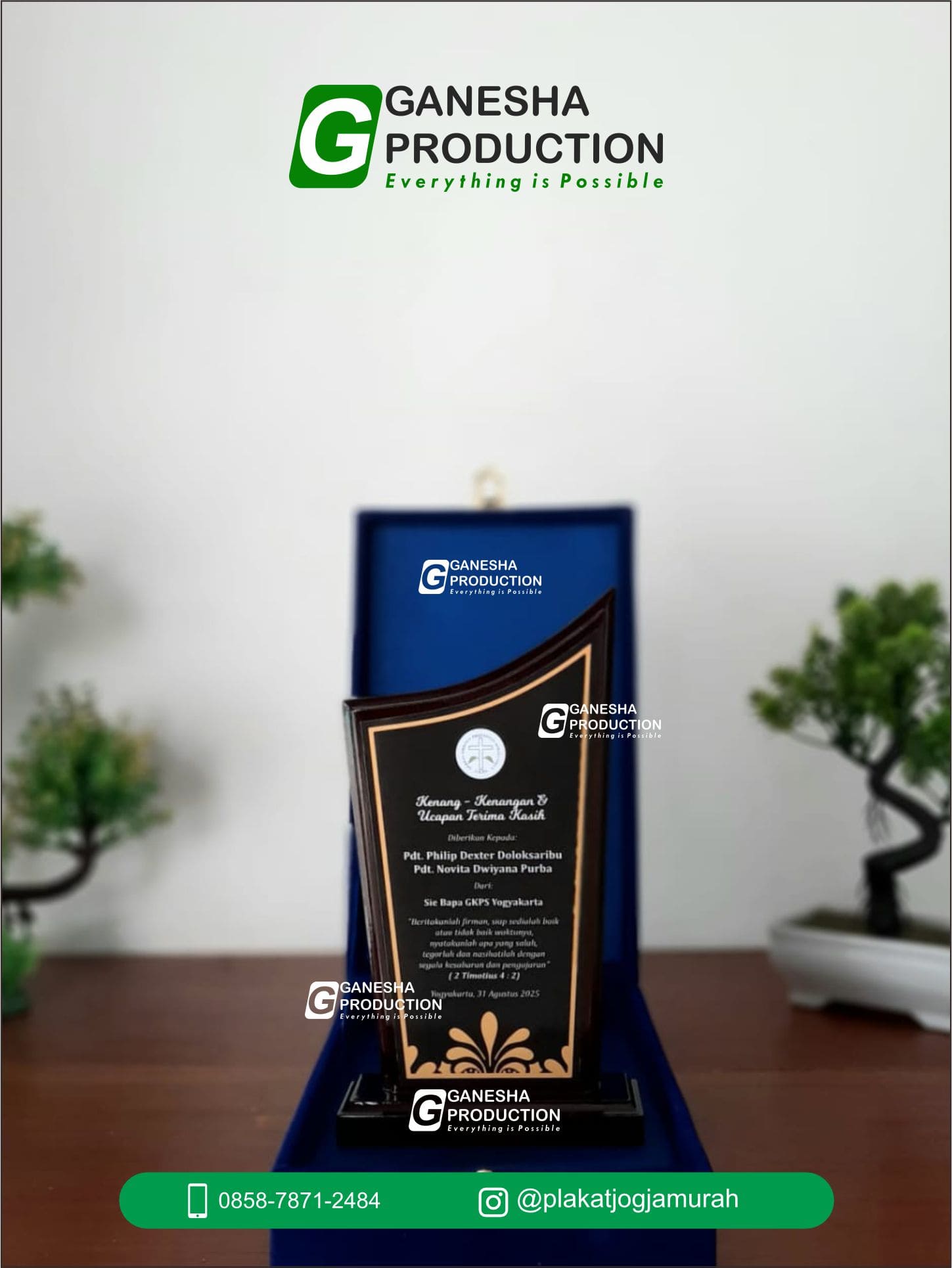 Plakat Kayu Eksklusif GKPS Yogyakarta